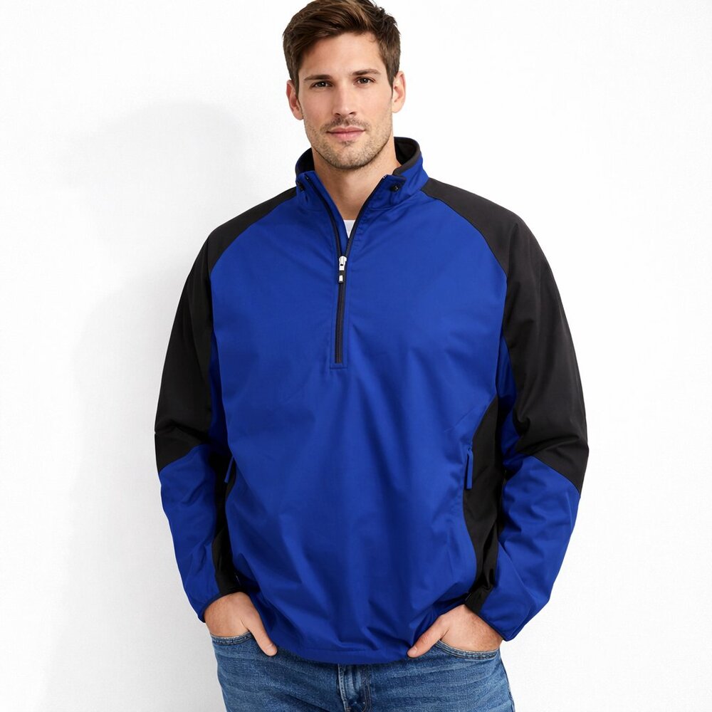 Cutter & Buck WeatherTec Men's XXL Blue Black 1/4 Zip Pullover Jacket